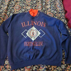 Illinois Fighting Illini Nvvy/Orange Chief illiniwek Sweatshirt by Dodger XXL